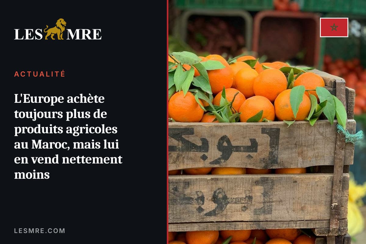 L'Europe achète toujours plus de produits agricoles au Maroc, mais lui en vend nettement moins