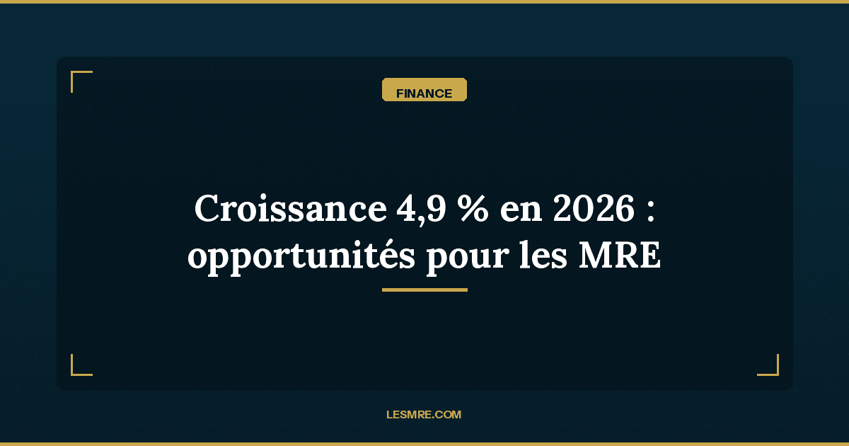 Croissance de 4,9% prévue en 2026 : quelles opportunités concrètes pour les MRE qui veulent investir ?