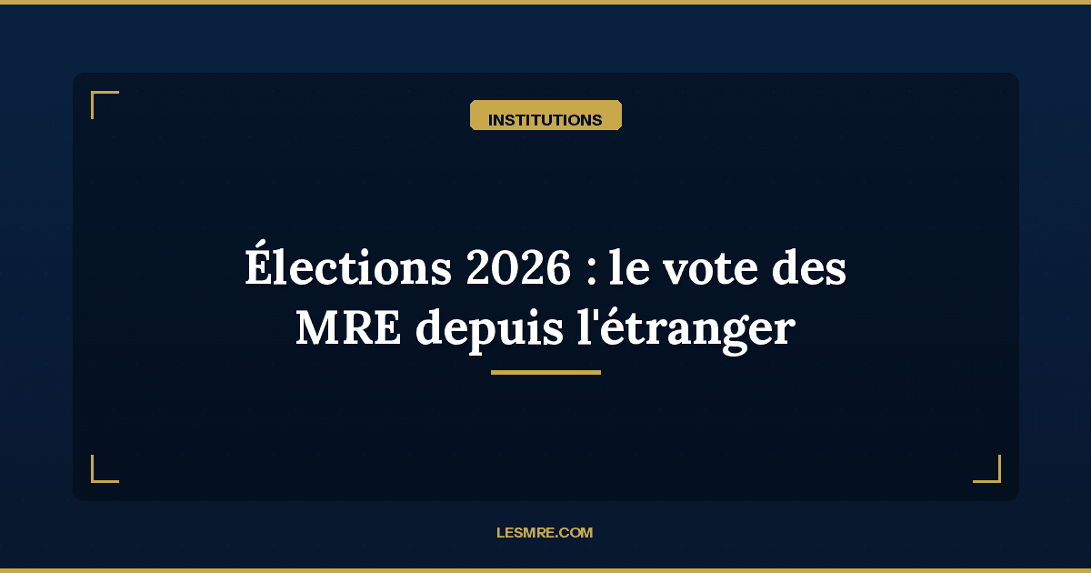 Elections 2026 : le vote des MRE depuis l'etranger, ou en est-on ?