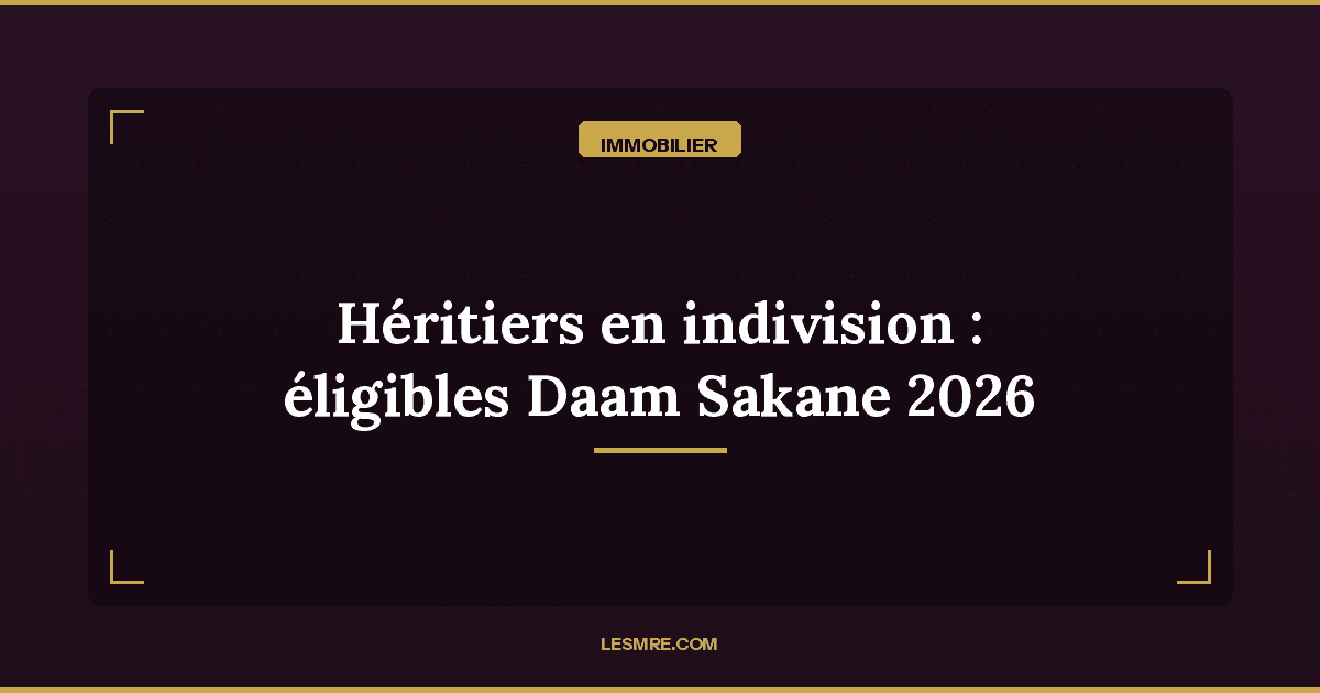 Heritiers en indivision : vous etes desormais eligibles a l'aide Daam Sakane depuis 2026