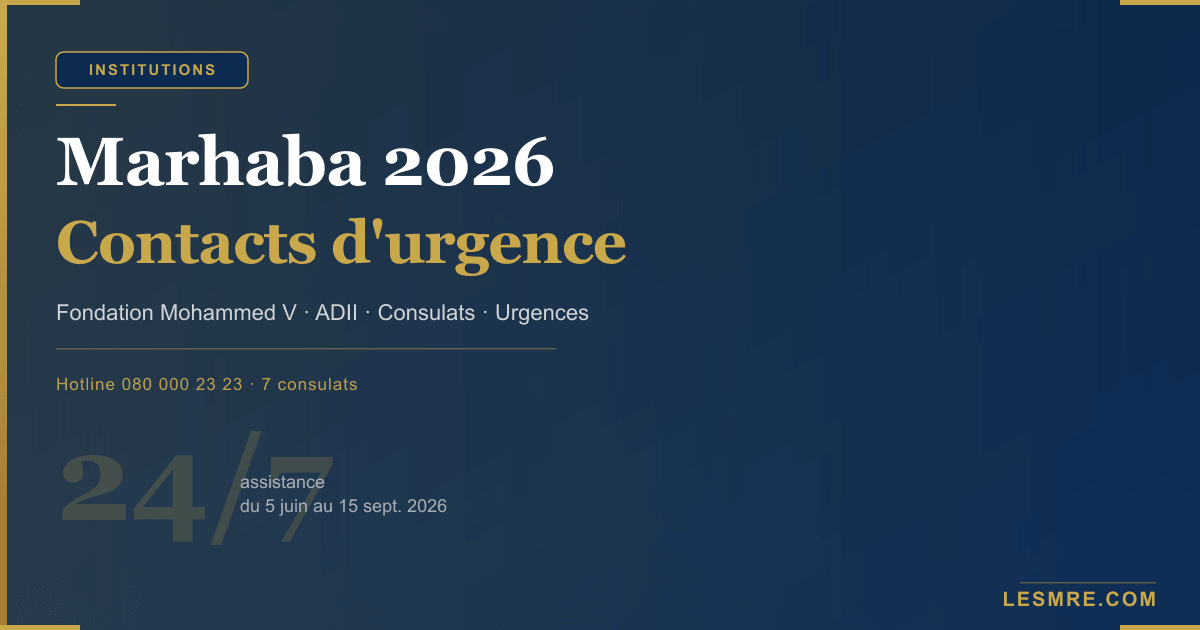 Marhaba 2026 : tous les contacts d'urgence Fondation Mohammed V (hotline, consulats, ADII)