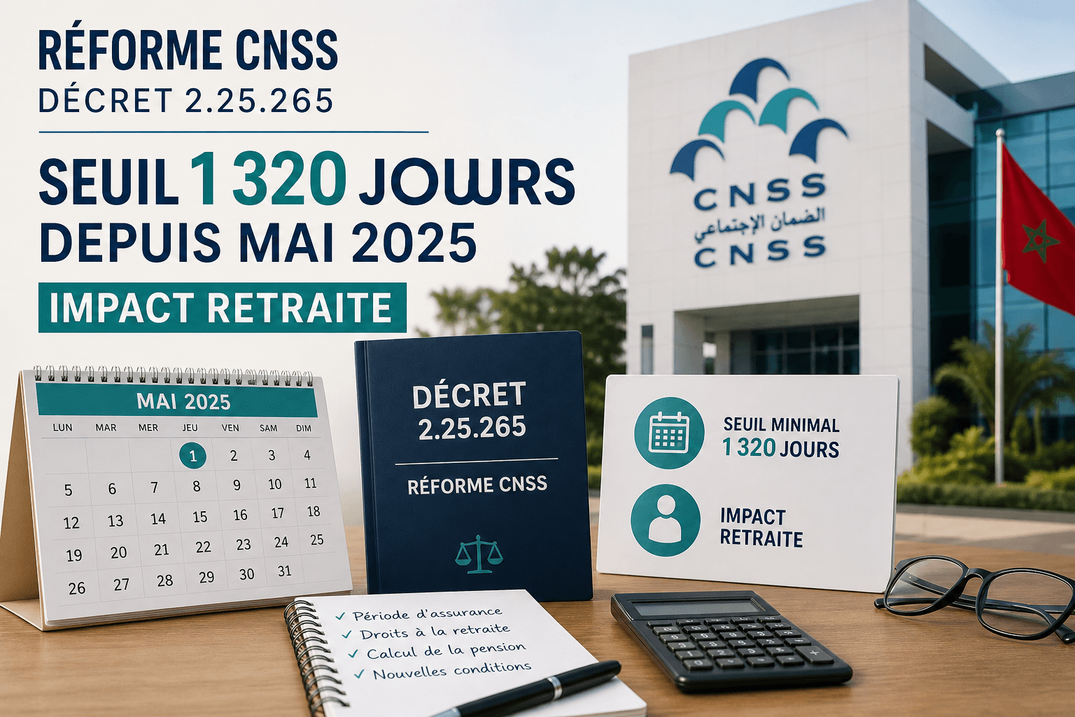 Réforme CNSS 2026 : le seuil abaissé à 1 320 jours et ce que ça change pour les MRE
