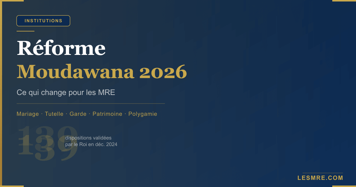 Réforme Moudawana 2026 : ce qui va changer pour les MRE (mariage, tutelle, garde, héritage)